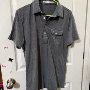 Criquet Slim Fit Polo Shirt‎ Size Small Color Heather Gray Made in Peru